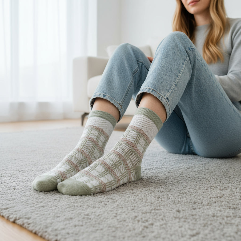 Square-Lines Pattern Seamless Socks