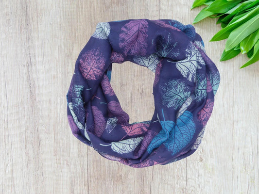 Lightweight Tree Leaf Leaves Print Snood Infinity Scarf Comes with a gift bag