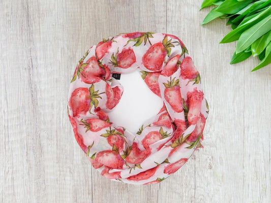 Lightweight Strawberry Print Snood Infinity Scarf Comes with a gift bag