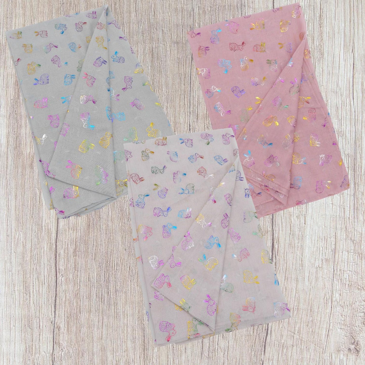 Glitter Rainbow Bunny Rabbit Scarf Comes with a gift bag