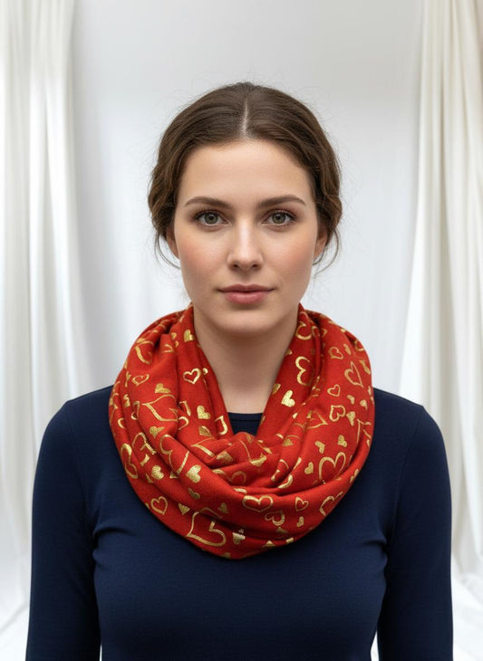 Glitter Heart Snood For Her Gift For Teacher Sister Comes with a gift bag