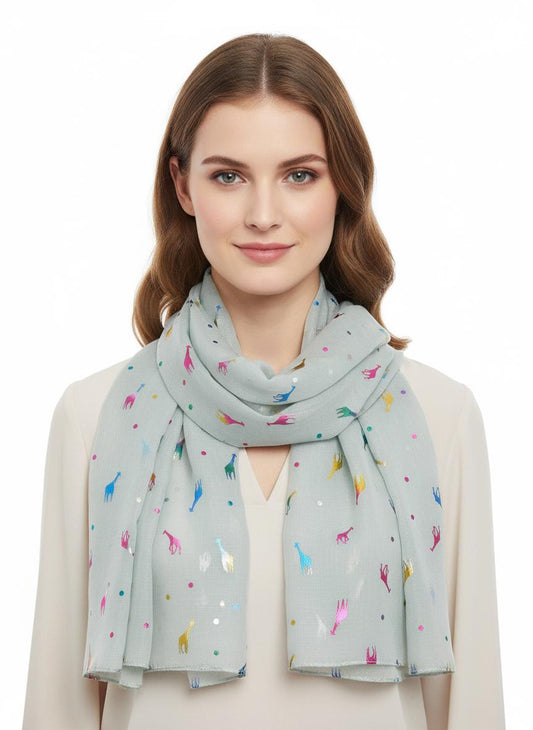 Glitter Giraffe Print Fashion Scarf Wrap For Women Comes with a gift bag