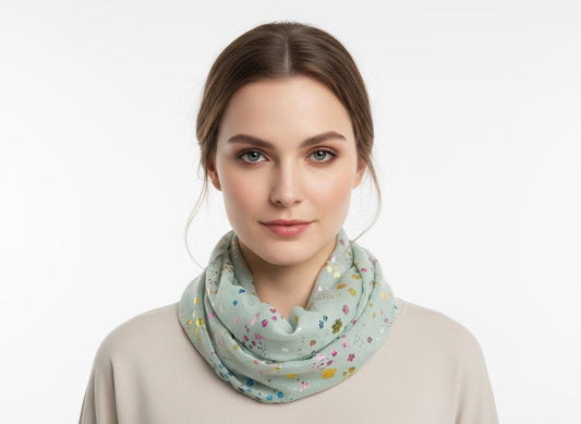 Lightweight Glitter Daisy Flower Snood Infinity Scarf Comes with a gift bag