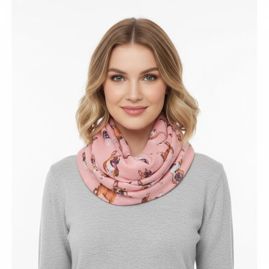French Bulldog Print Infinity Scarf: Lightweight Snood Comes with a gift bag