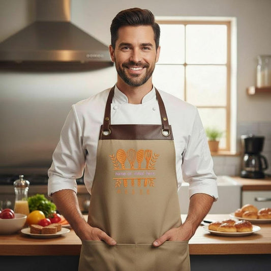 Embroidered Personalized Apron for Cooking Lovers| Personalized Gifts for Birthdays, Christmas| Chef Aprons for Men and Women
