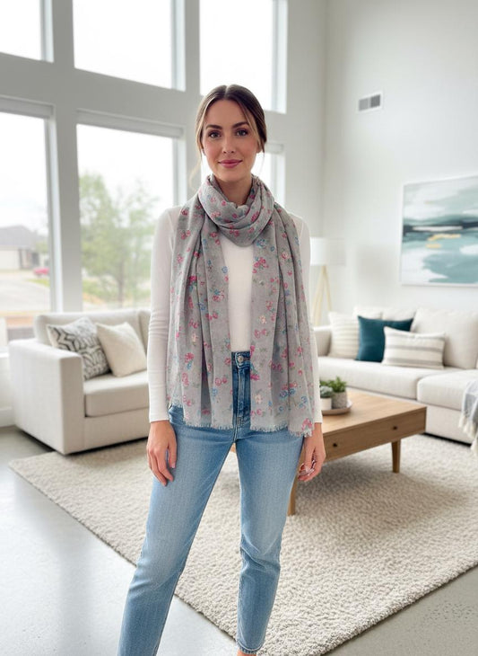 Little Daisy Lightweight Print Scarf Comes with a gift bag