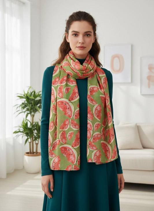 Fruit Watermelon Print Fashion Scarf Wrap Comes with a gift bag
