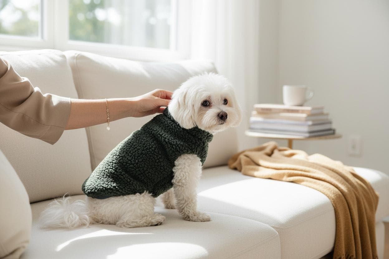 Cosy Fleece Dog Vest, Winter Puppy Coat with Velcro (XS-L Size)