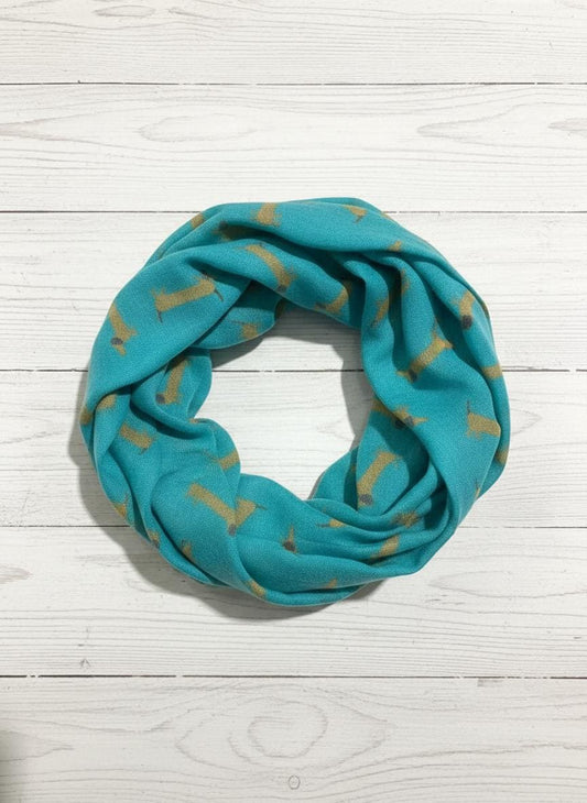 Dachshund Sausage Dog Infinity Scarf | Dachshund Print Light Weight Snood | Dog Lover Gift