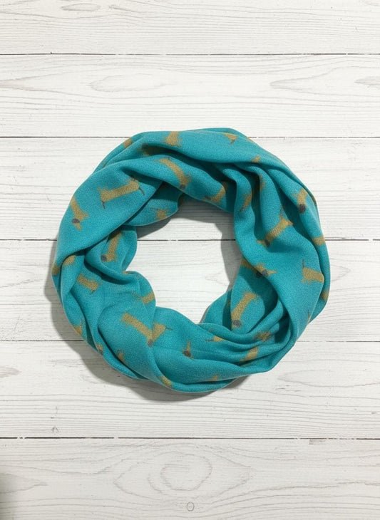 Dachshund Sausage Dog Infinity Scarf | Dachshund Print Light Weight Snood | Dog Lover Gift