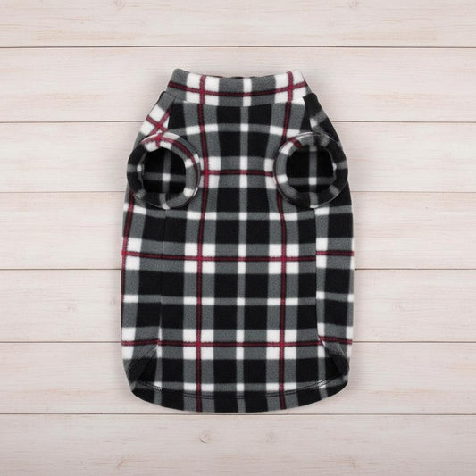 Plaid Fleece Dog Coat | Soft Warm Pet Sweater Vest | Cozy Puppy Jacket