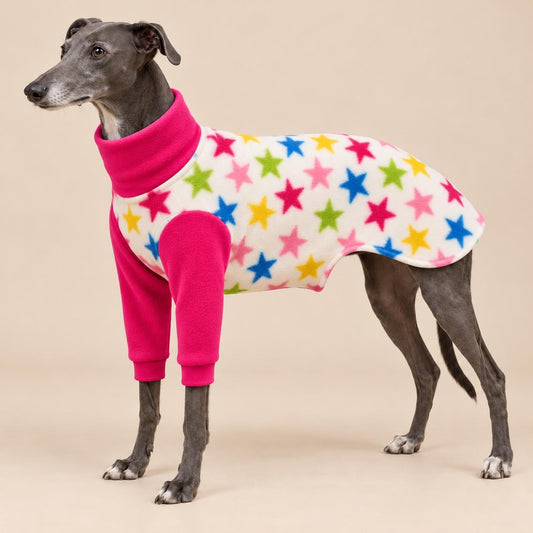 English Greyhound Fleece Jumper, Turtle Neck Dog Pyjamas, Greyhound Winter Top, Soft Fleece Greyhound Clothes