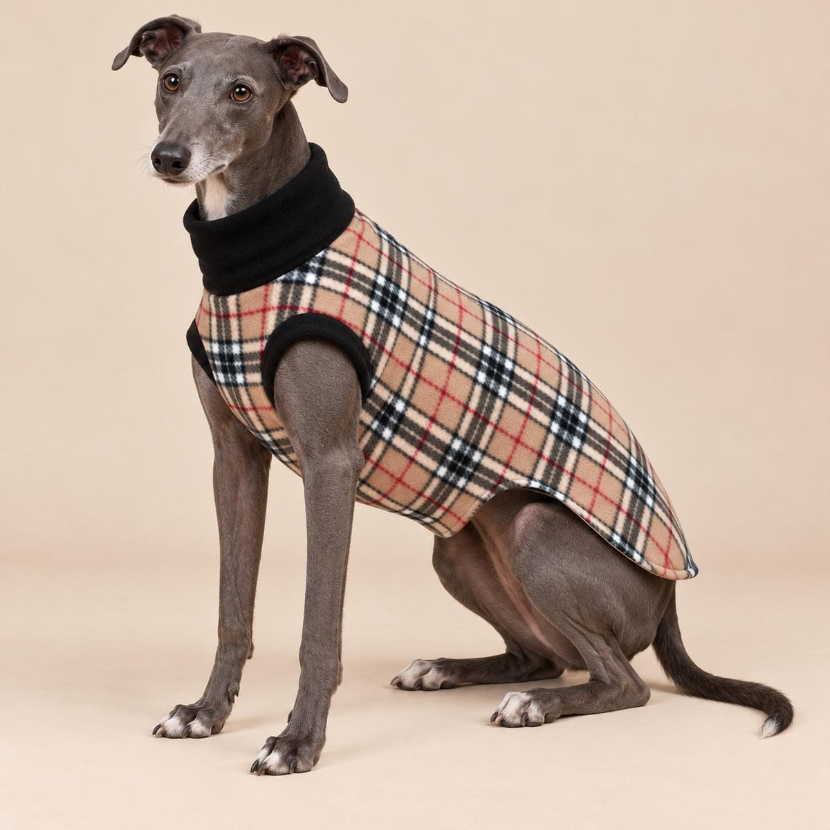 English Greyhound Fleece Jumper, Turtle Neck Dog Pyjamas, Greyhound Winter Top, Soft Fleece Greyhound Clothes