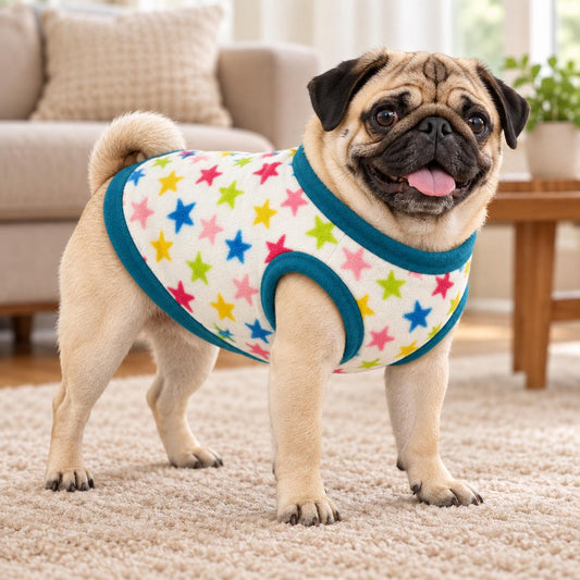Fleece Dog Vest Designed for Pugs, Frenchie, Bulldogs Sleeveless Pullover for similar compact, deep-chested breeds. | Warm Dog Jumper