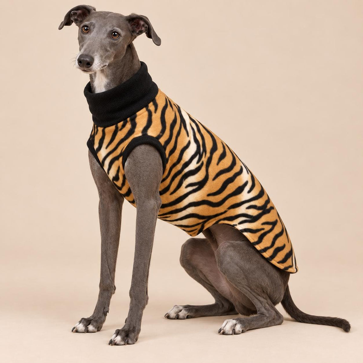 English Greyhound Fleece Jumper, Turtle Neck Dog Pyjamas, Greyhound Winter Top, Soft Fleece Greyhound Clothes