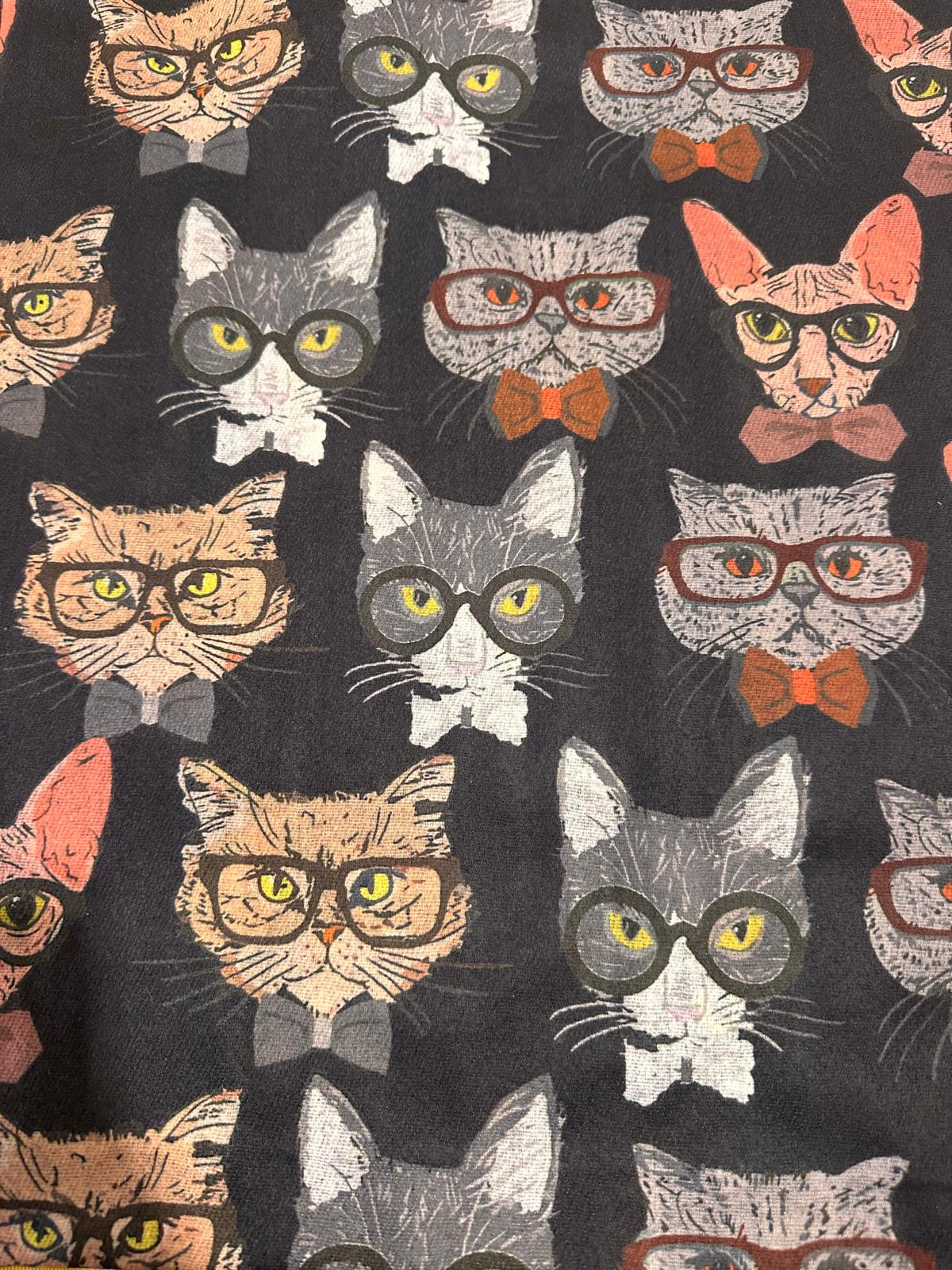 Cat Print Scarf Cashmere Feel Shawl with Tassels Comes with a gift bag