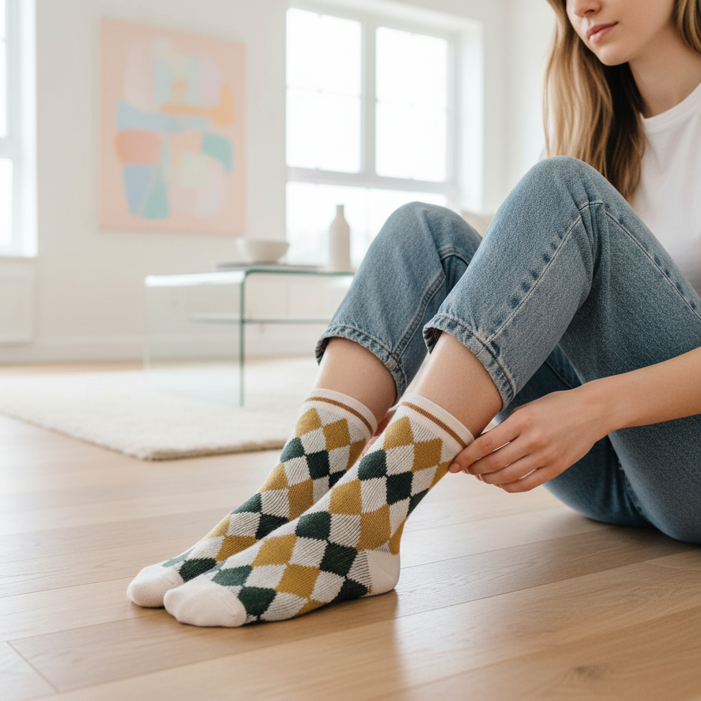 Argyle Diamond Pattern  Seamless Socks