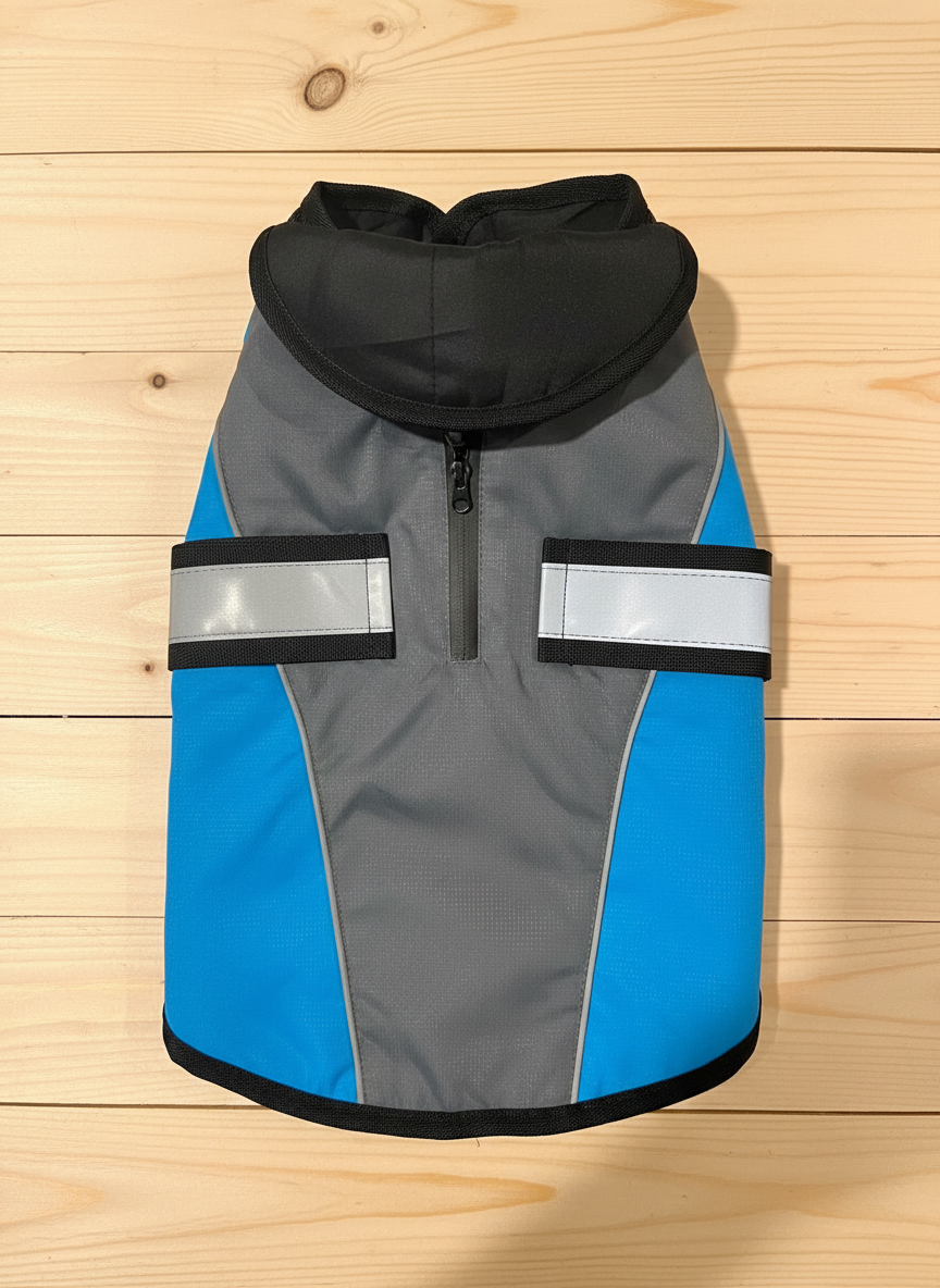 Adventure Bound Waterproof Ripstop Dog Jacket with Harness Access & Reflective Straps Safety Velcro Fastening For Fur Friend
