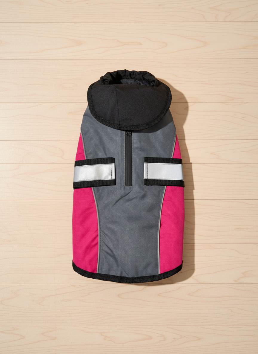 Adventure Bound Waterproof Ripstop Dog Jacket with Harness Access & Reflective Straps Safety Velcro Fastening For Fur Friend