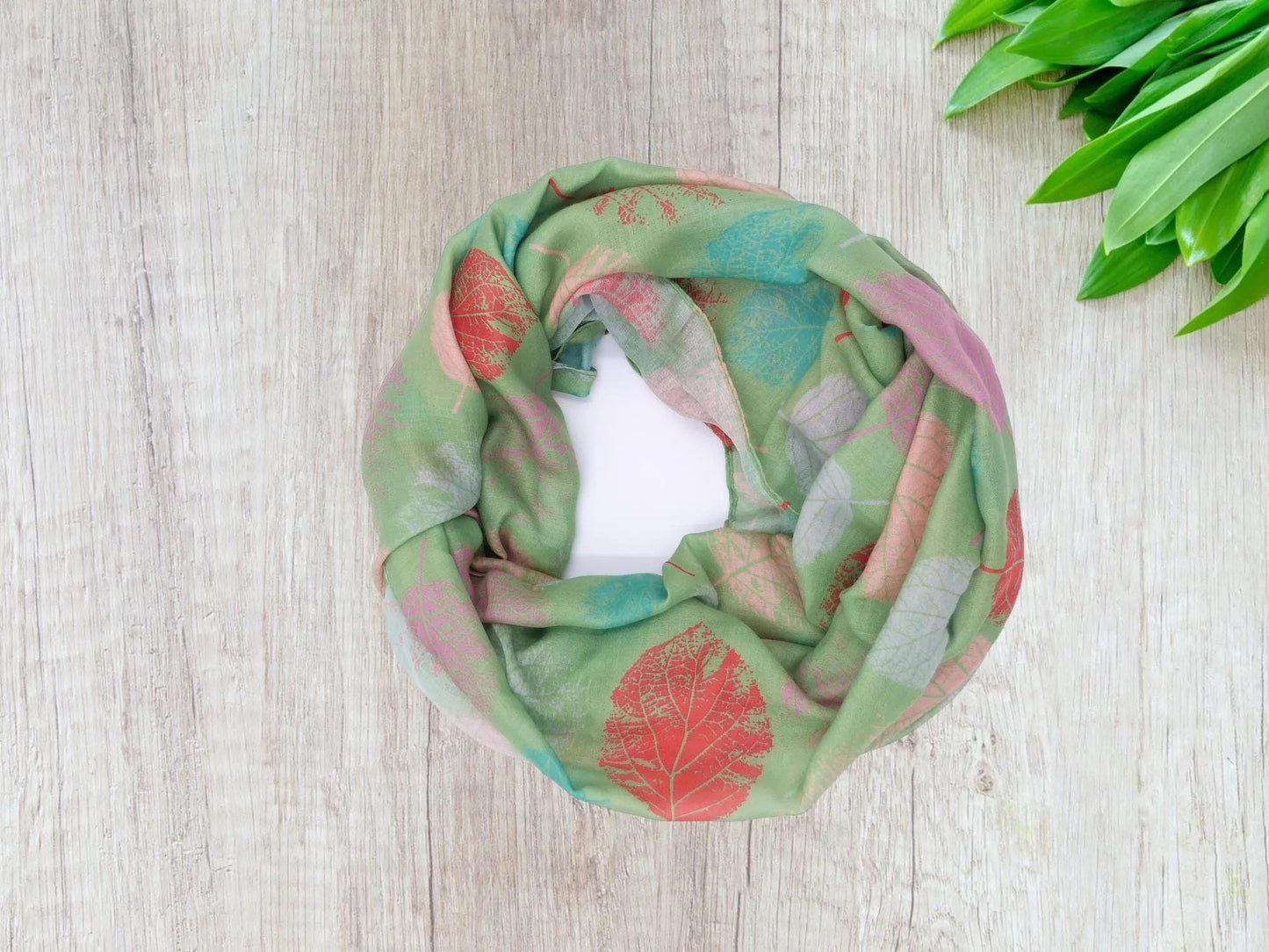 Lightweight Tree Leaf Leaves Print Snood Infinity Scarf Comes with a gift bag