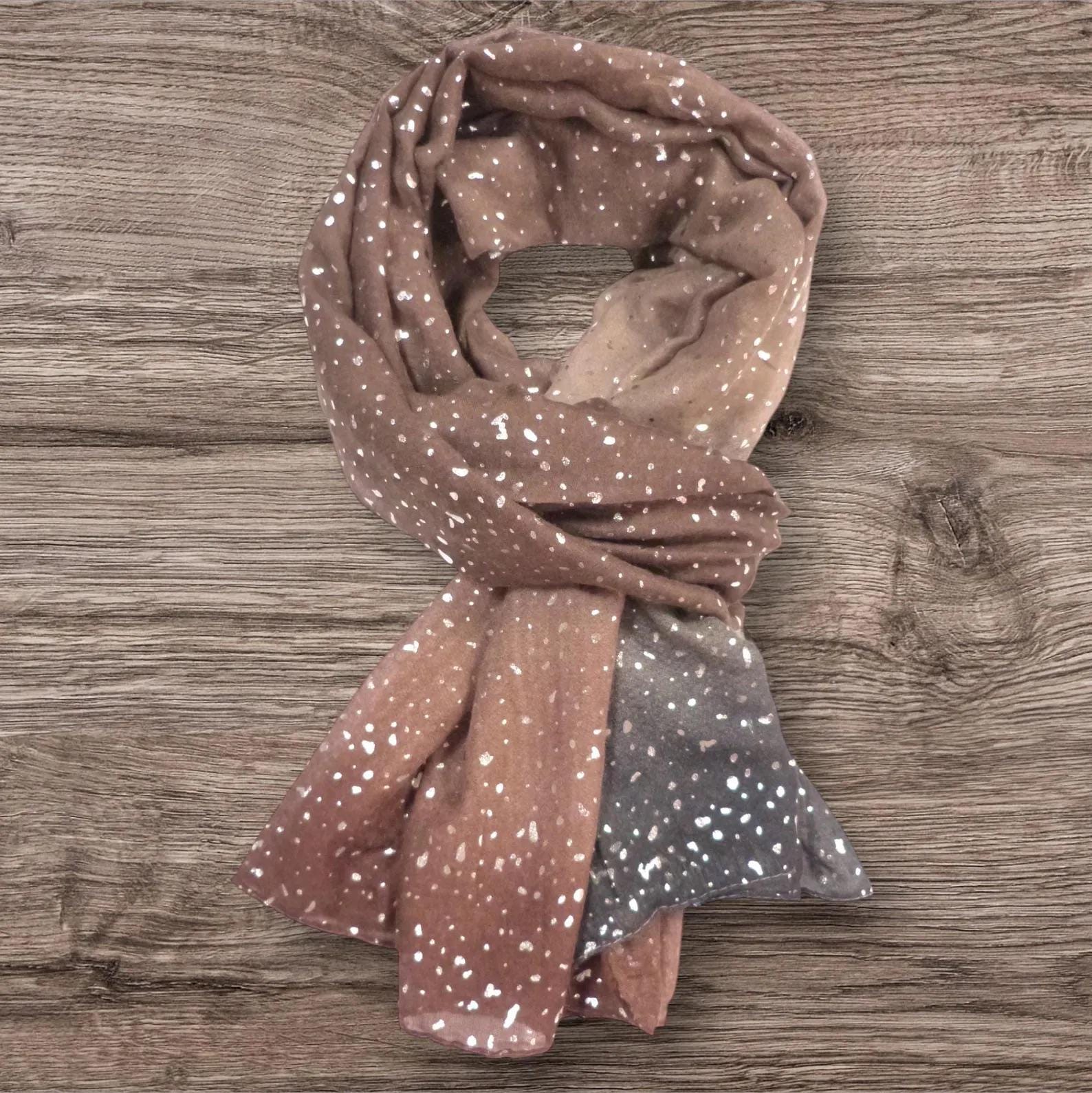 Glitter Dots Gradient Print Ladies Celebrity Style Scarves Scarf Wrap Comes with a gift bag