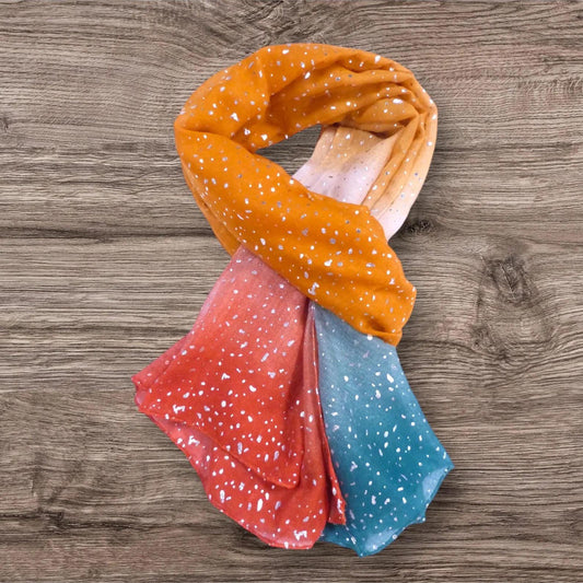 Glitter Dots Gradient Print Ladies Celebrity Style Scarves Scarf Wrap Comes with a gift bag