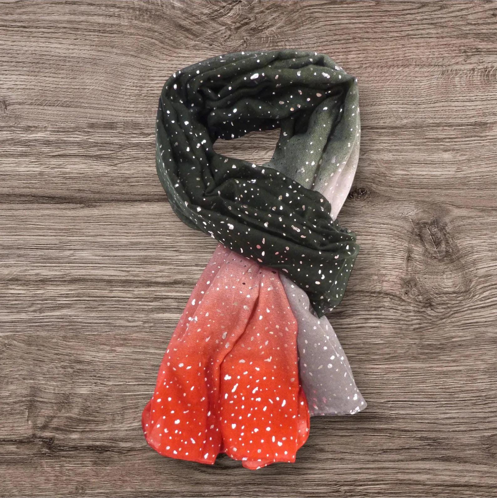 Glitter Dots Gradient Print Ladies Celebrity Style Scarves Scarf Wrap Comes with a gift bag