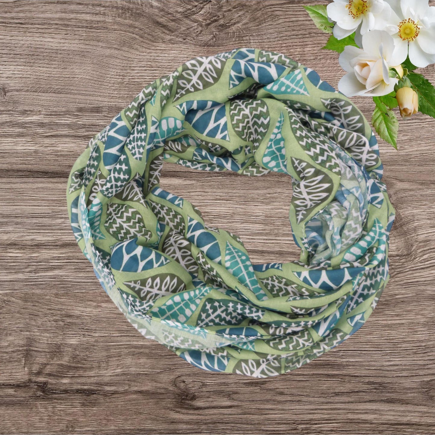 Lightweight Tree Leaf Leaves Print Snood Infinity Scarf Comes with a gift bag