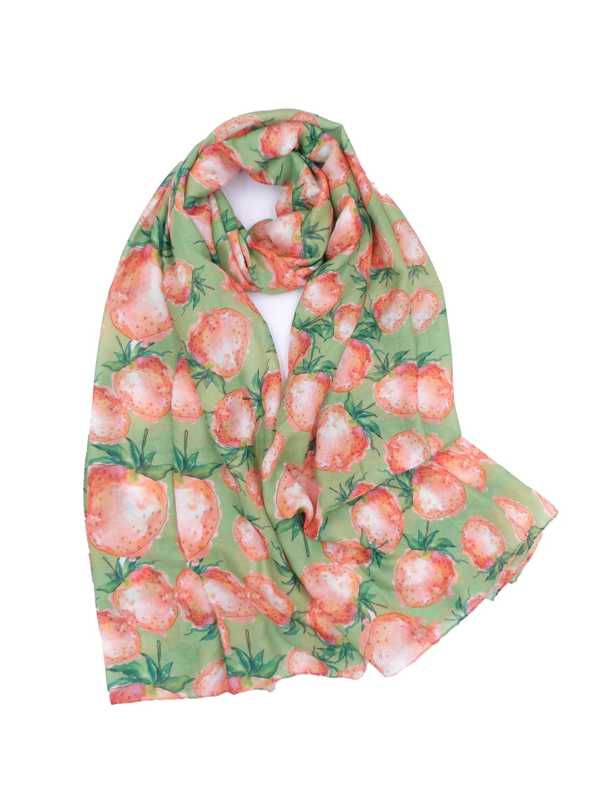 Lightweight Strawberry Print Scarf Comes with a gift bag