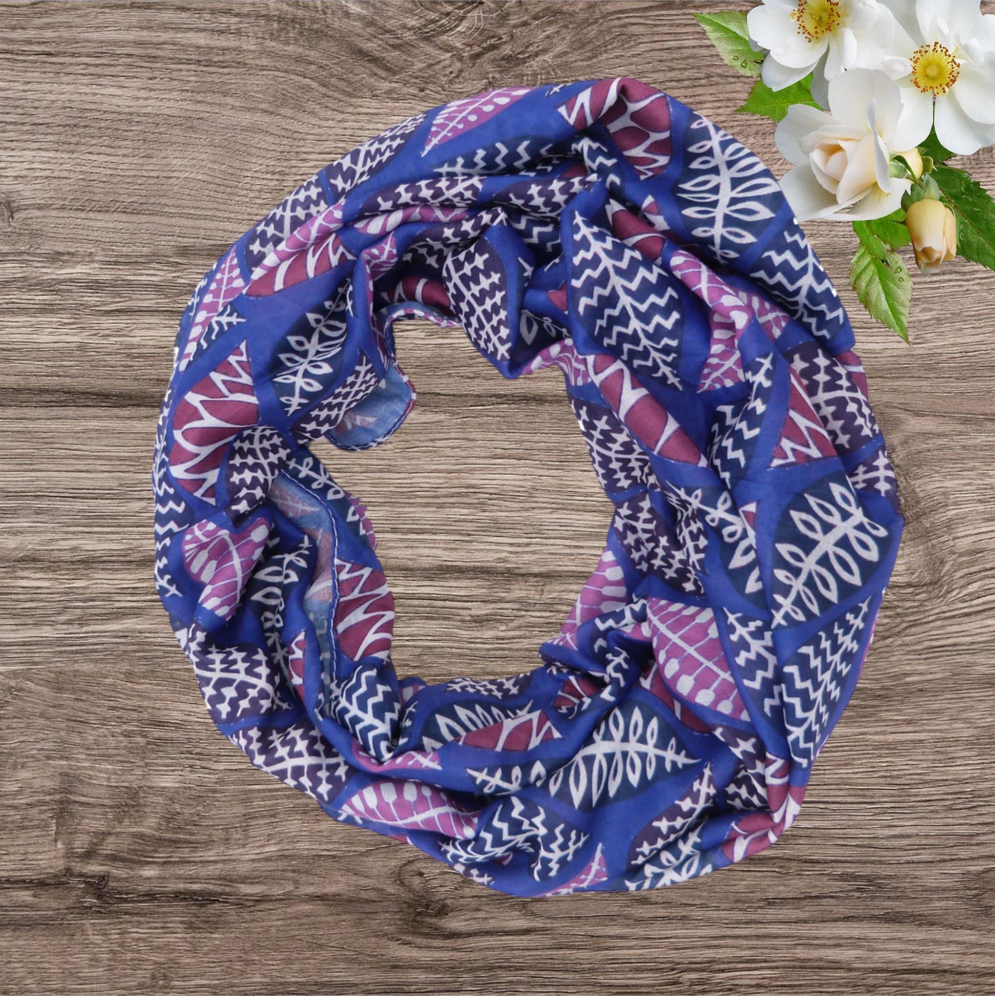 Lightweight Tree Leaf Leaves Print Snood Infinity Scarf Comes with a gift bag