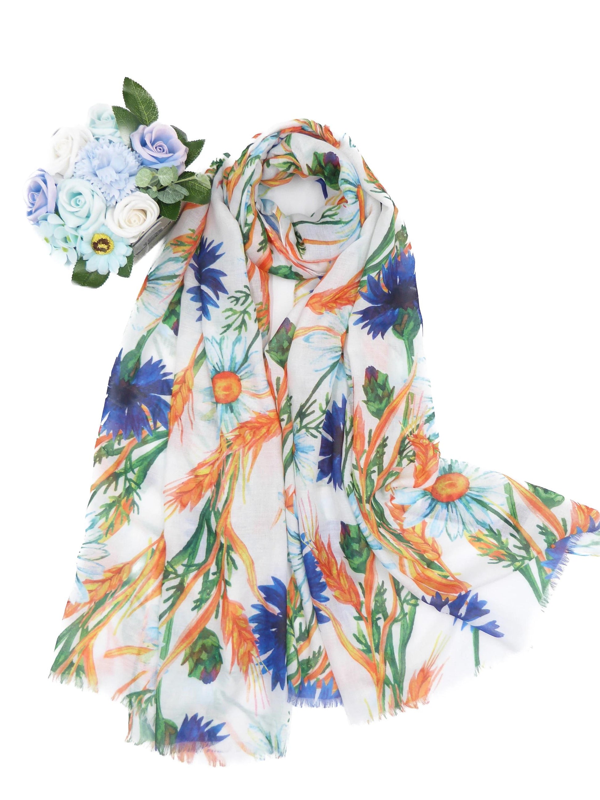 Watercolour Floral Print High Quality Soft Scarf Comes with a gift bag
