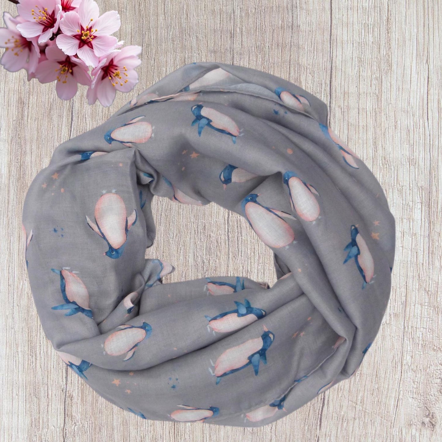 Watercolour Penguin Bird Print Snood Infinity Scarf Women Accessories Comes with a gift bag