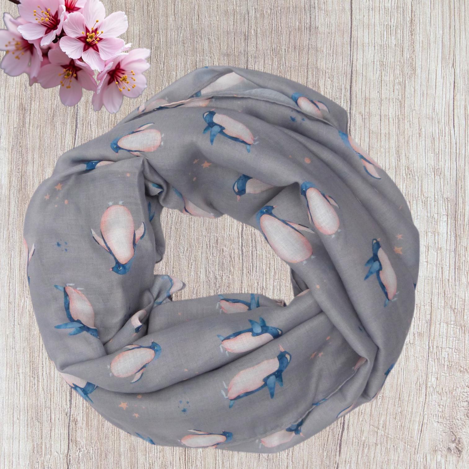 Watercolour Penguin Bird Print Snood Infinity Scarf Women Accessories Comes with a gift bag