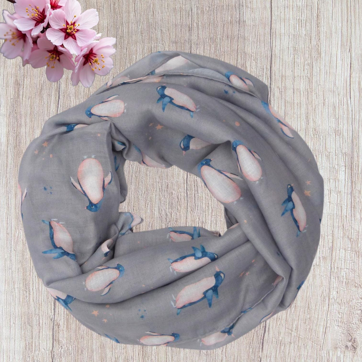 Watercolour Penguin Bird Print Snood Infinity Scarf Women Accessories Comes with a gift bag