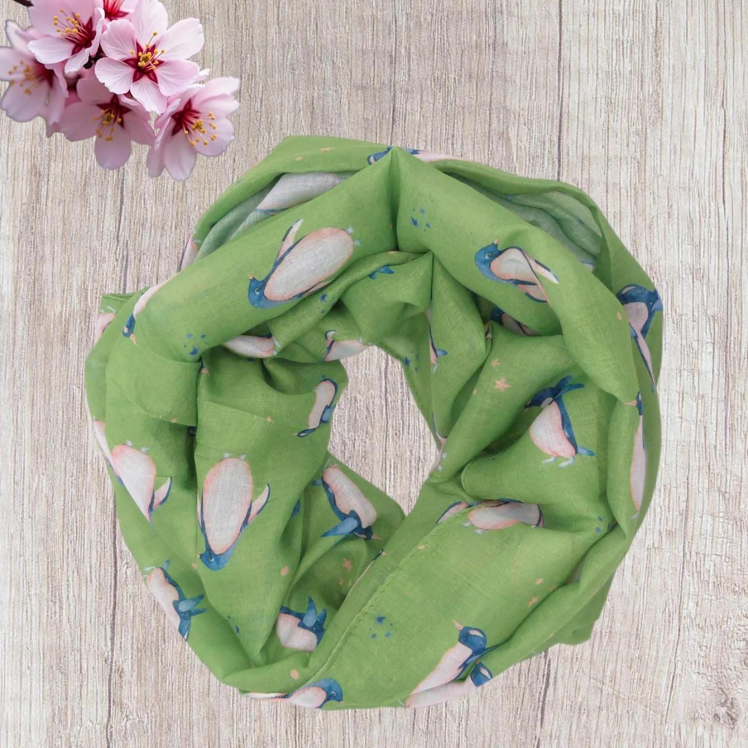 Watercolour Penguin Bird Print Snood Infinity Scarf Women Accessories Comes with a gift bag