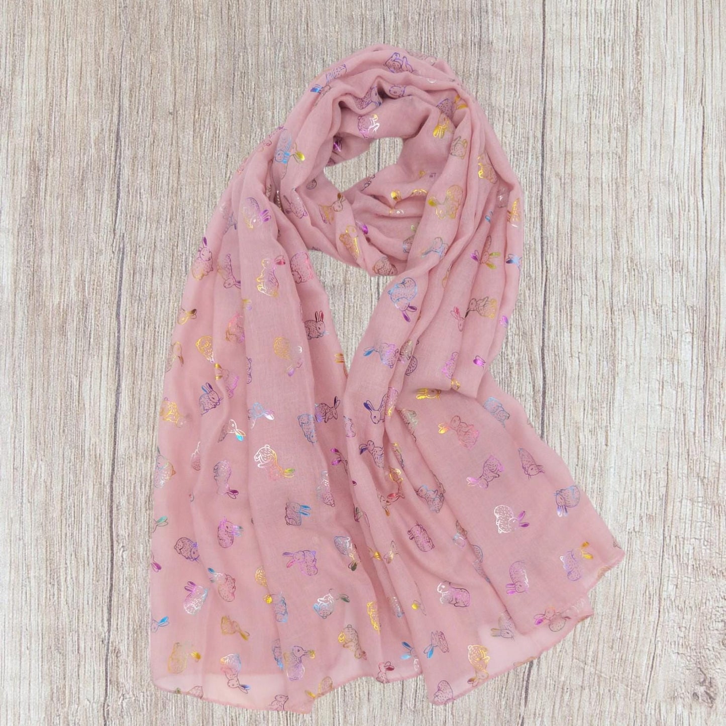 Glitter Rainbow Bunny Rabbit Scarf Comes with a gift bag