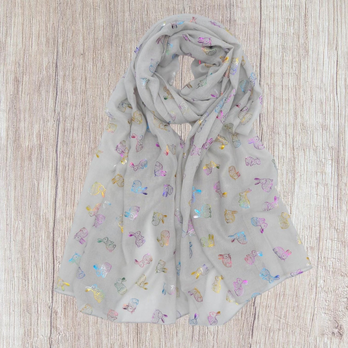 Glitter Rainbow Bunny Rabbit Scarf Comes with a gift bag