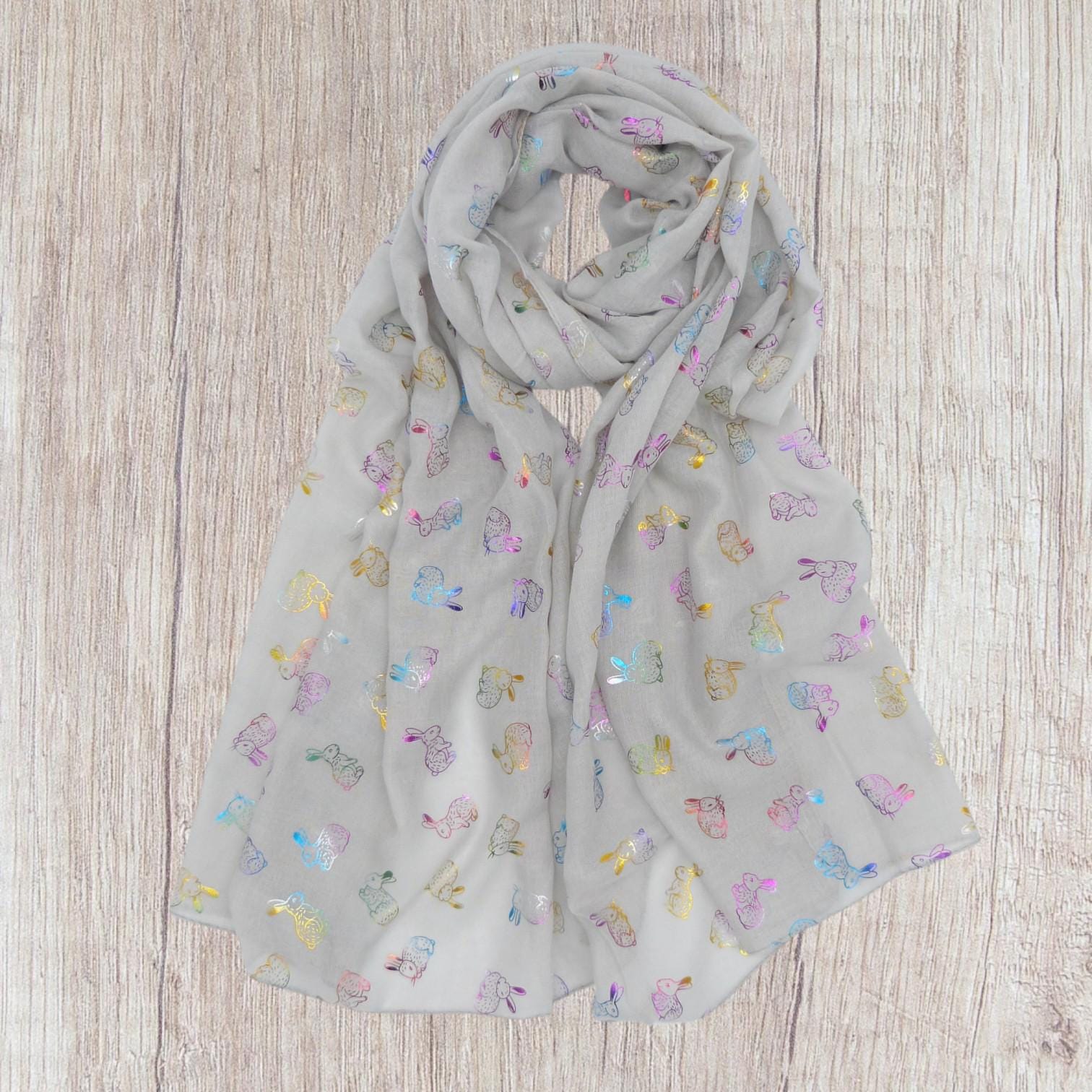 Glitter Rainbow Bunny Rabbit Scarf Comes with a gift bag