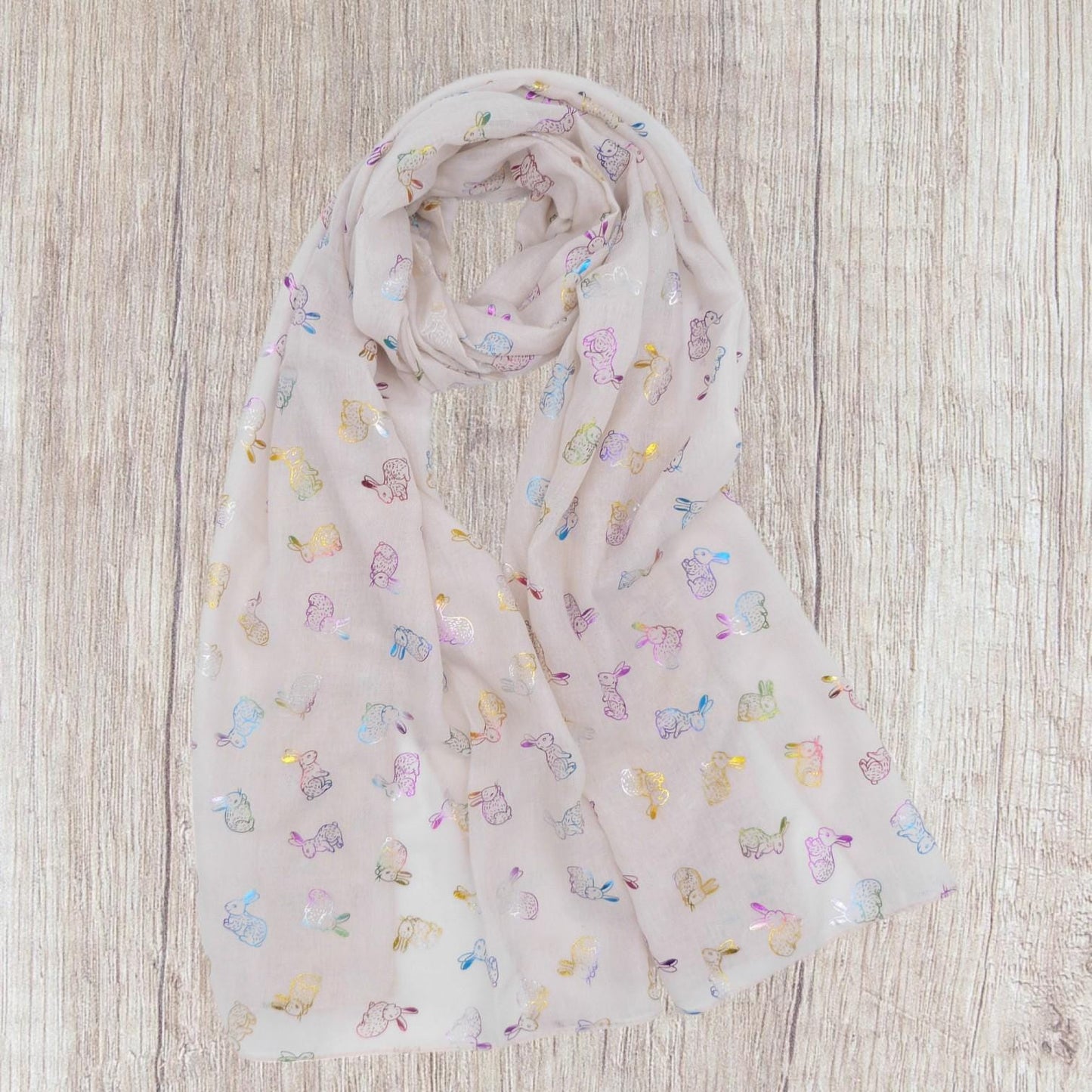 Glitter Rainbow Bunny Rabbit Scarf Comes with a gift bag
