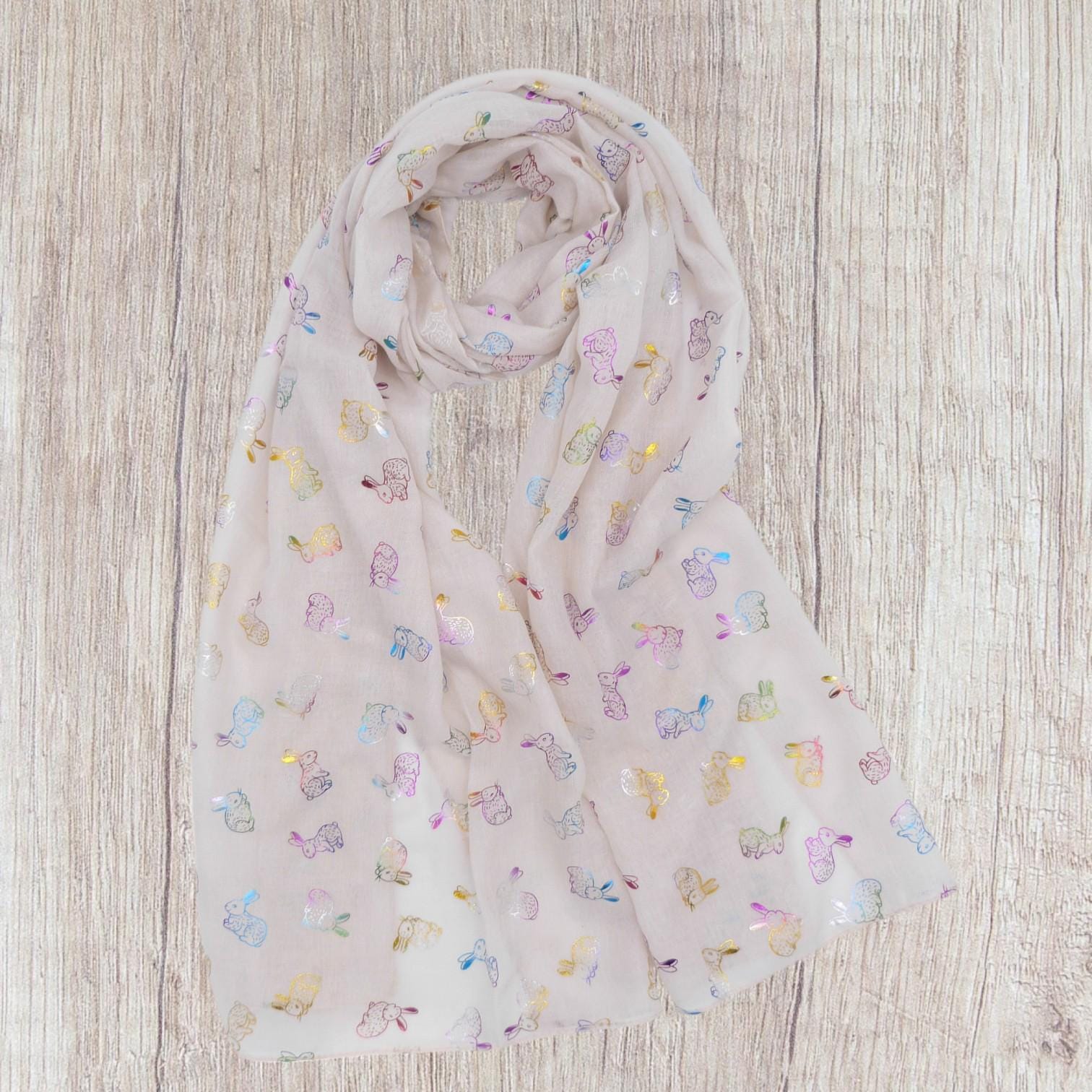 Glitter Rainbow Bunny Rabbit Scarf Comes with a gift bag