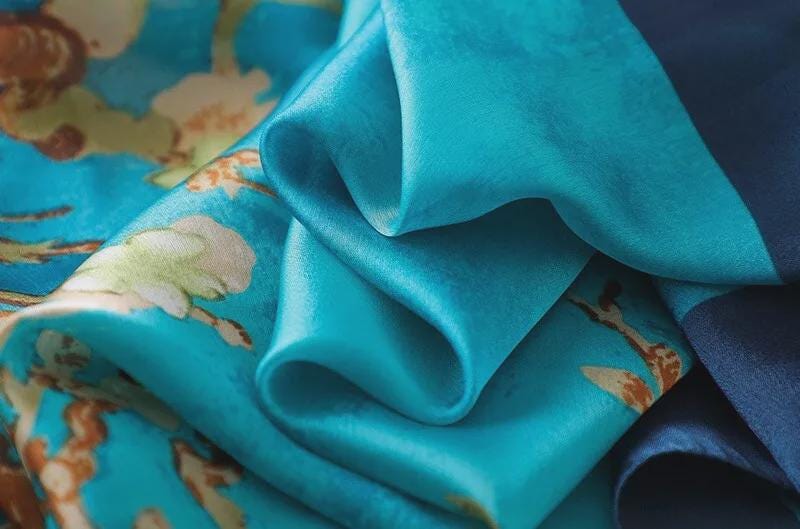 Luxury 100% Silk Feel Scarf, Van Gogh Almond Blossom Silk Scarf Lightweight Silk Scarf Comes with a gift bag