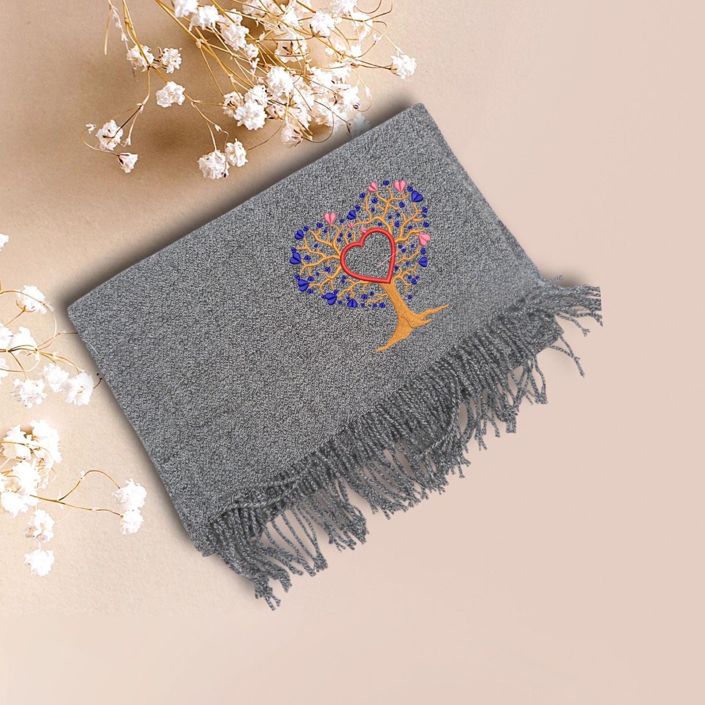 Personalised Embroidered Scarf Wrap Pashmina, Gifts For Her, Teacher Gifts Comes with a gift bag