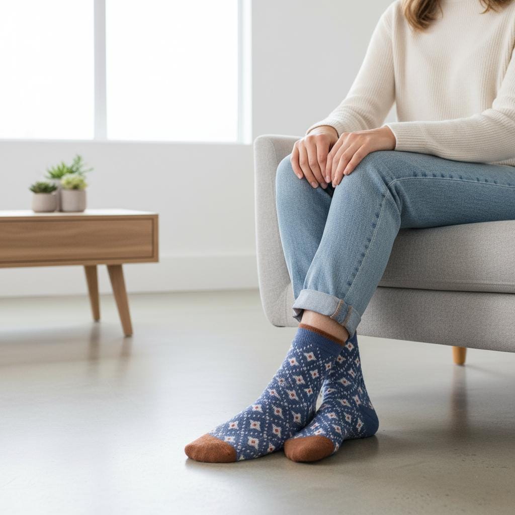 Ladies Seamless Soft Comfort Set of 5 Pattern Crew Socks Premium Quality Gift for Her comes with a gift bag