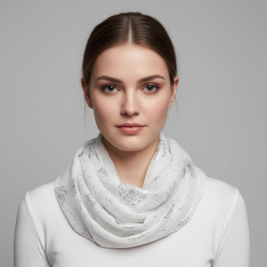 Lightweight Glitter Dandelion Snood Infinity Scarf Comes with a gift bag