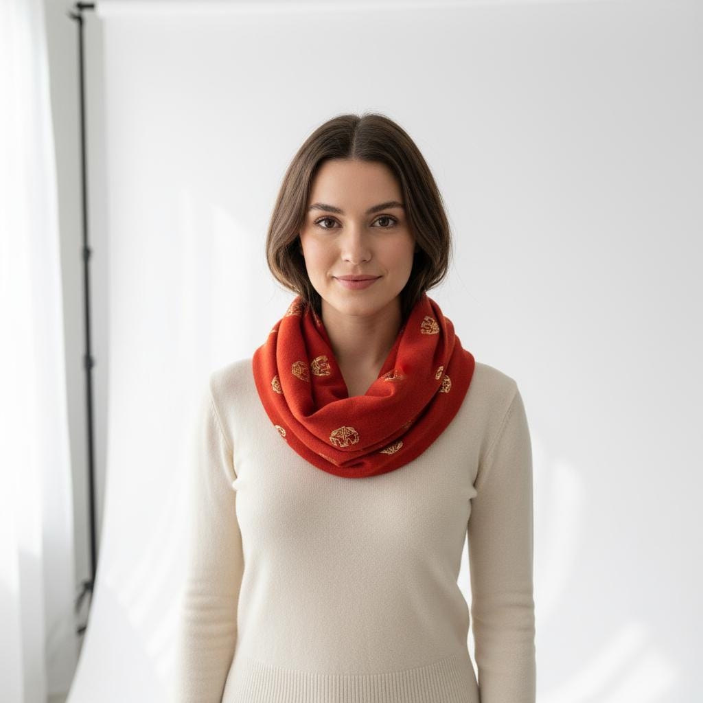 Lightweight Glitter Elephant Snood Infinity Scarf Comes with a gift bag