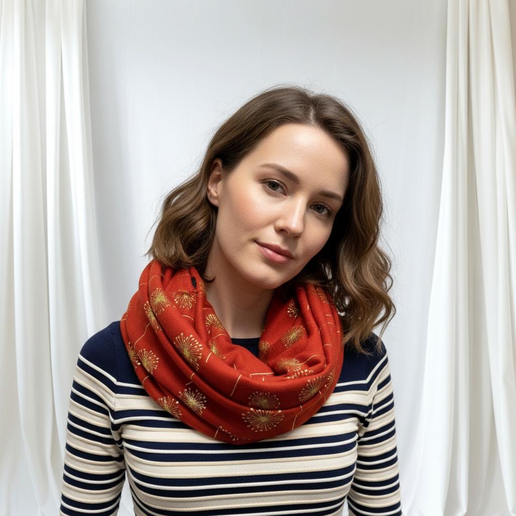 Dandelion Print Infinity Scarf Lightweight Loop Scarf Comes with a gift bag