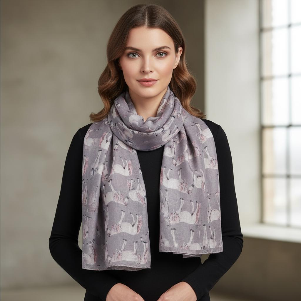 Unicorn Print Scarf: Lightweight Cotton Blend Fashion Wrap Comes with a gift bag