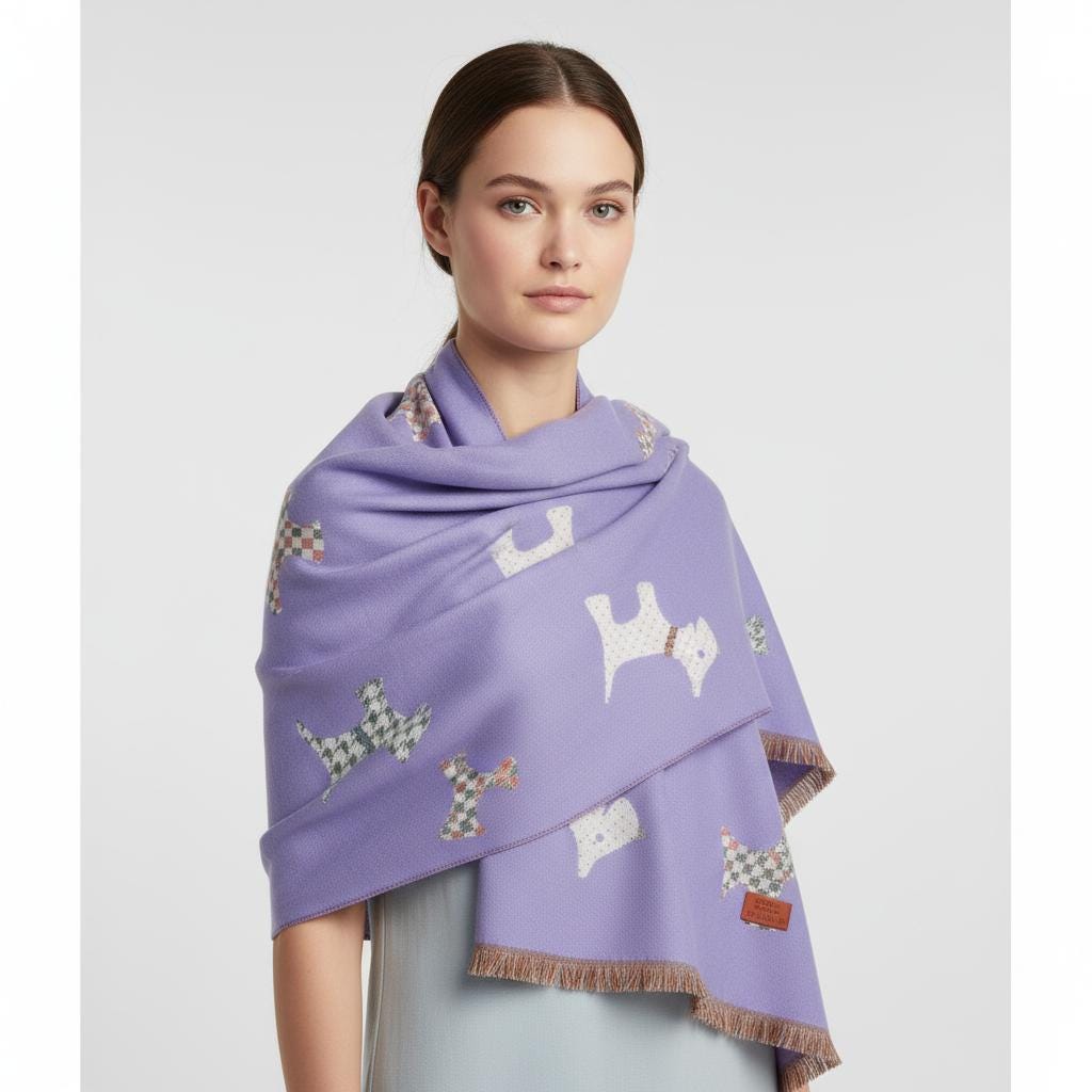 Scottie Dog Print Shawl Wrap Scarf Wrap Pashmina Comes with a gift bag