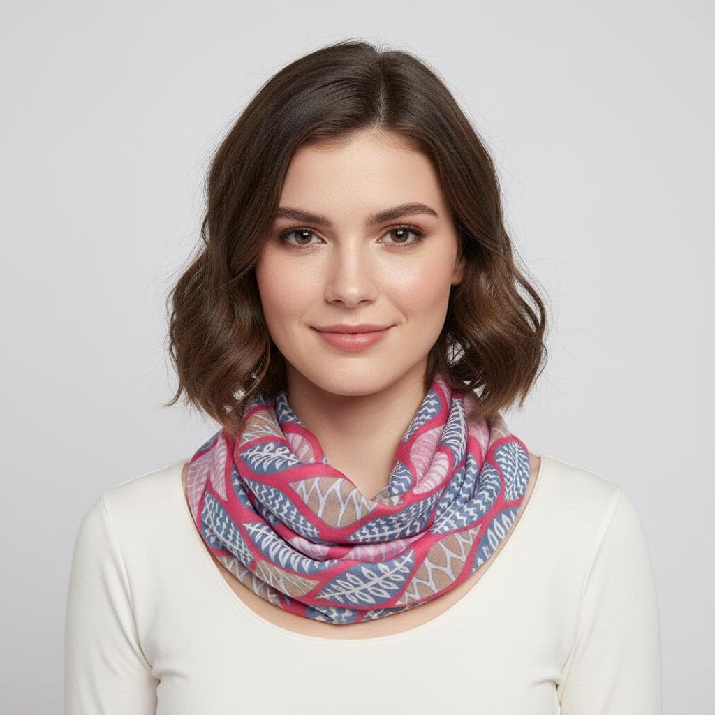 Lightweight Tree Leaf Leaves Print Snood Infinity Scarf Comes with a gift bag