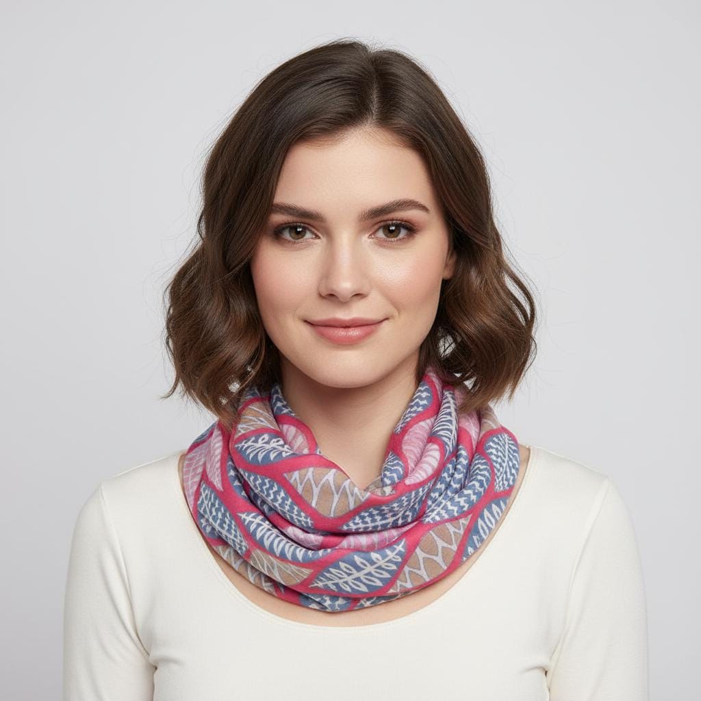 Lightweight Tree Leaf Leaves Print Snood Infinity Scarf Comes with a gift bag